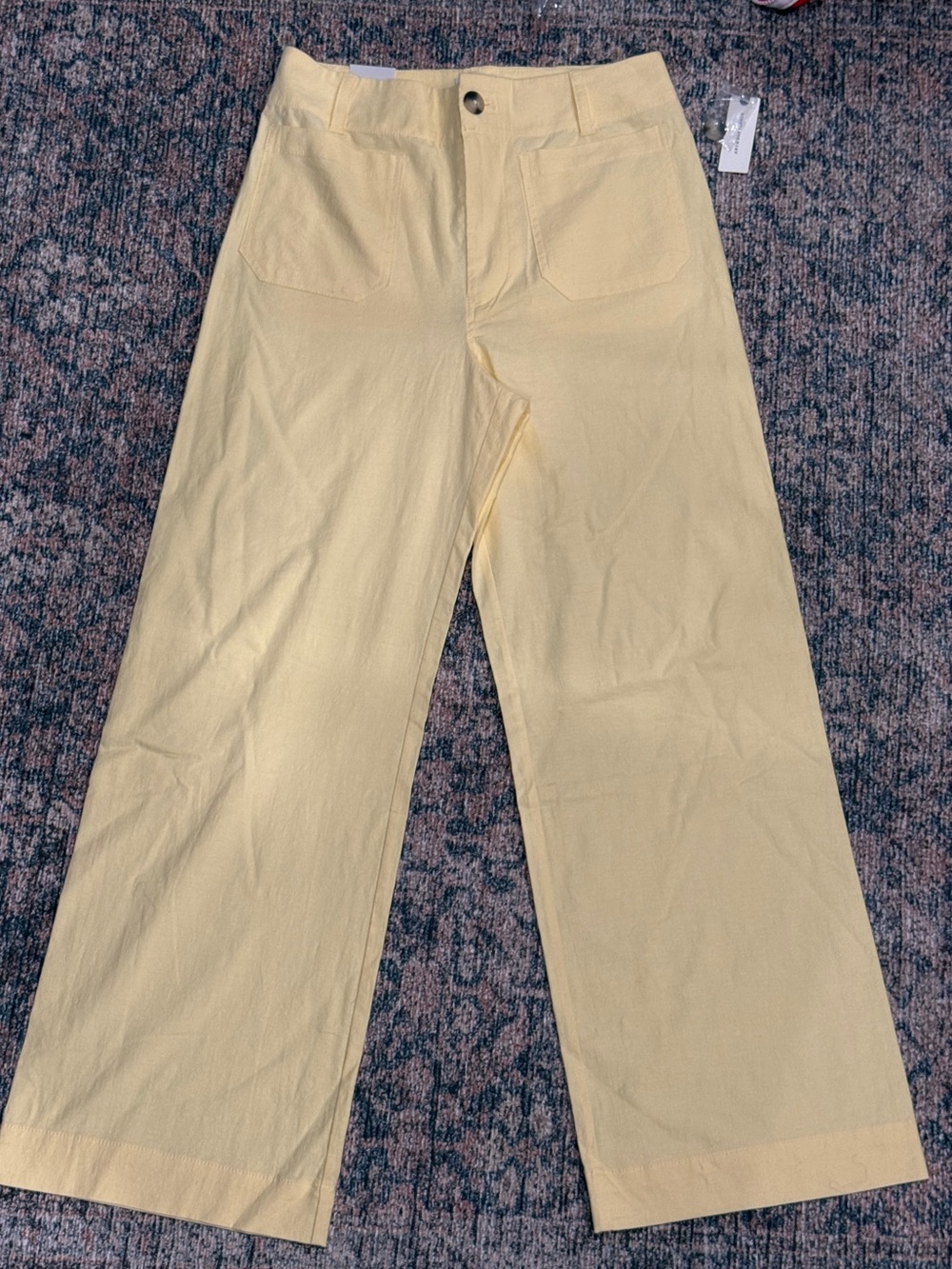 Maeve Wide-Leg Trousers in Pale Yellow
